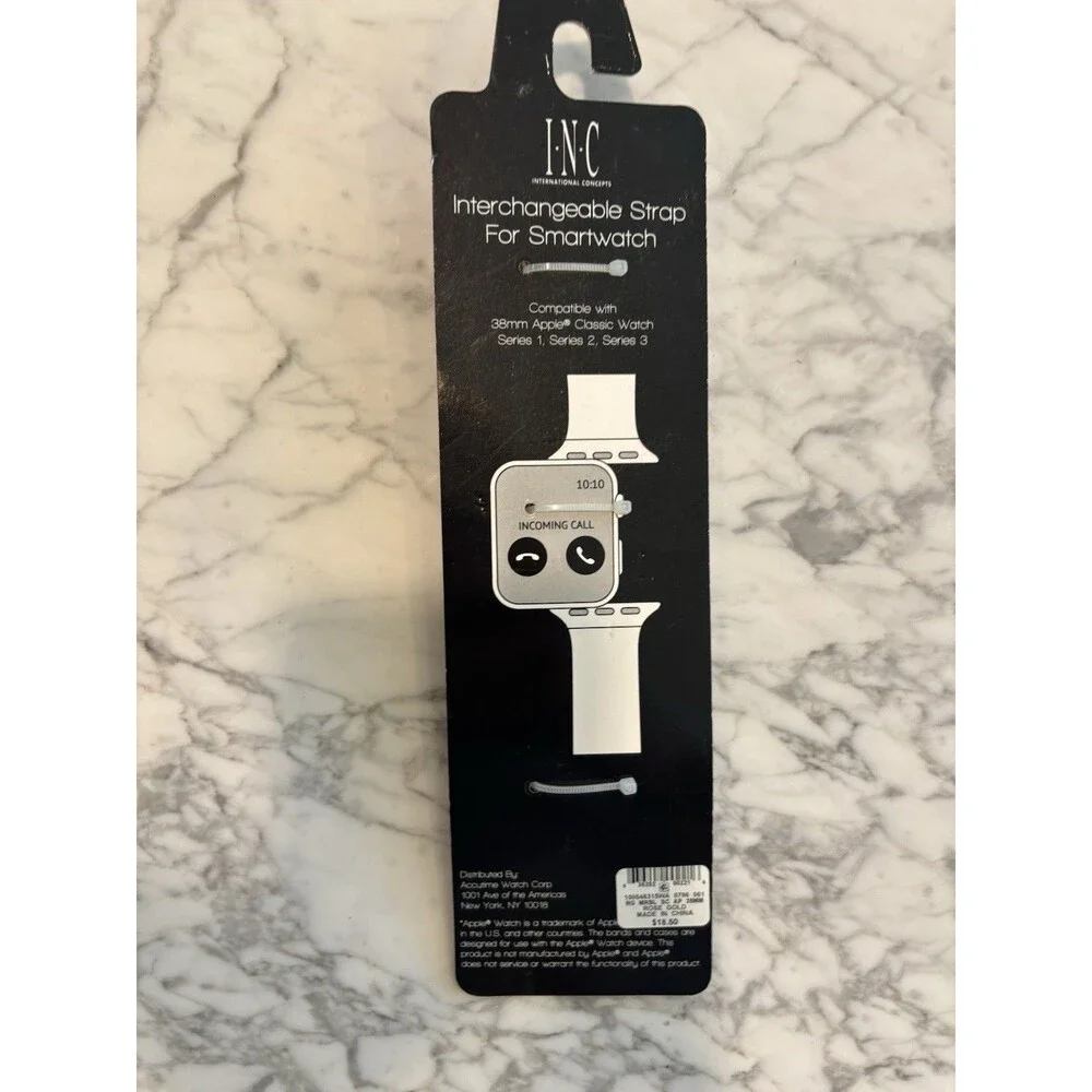 NEW I.N.C. Women's Pink Gray Marbled Rose‎ Gold 38mm Apple Watch Band Strap